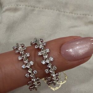 Kendra Scott Silver and Crystal Studded Earrings